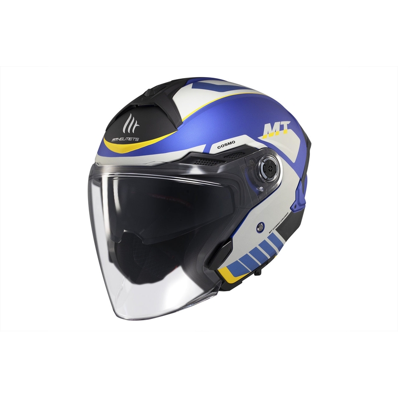 Offener Helm MT Cosmo SV Cruiser mattblau-schwarz-grau