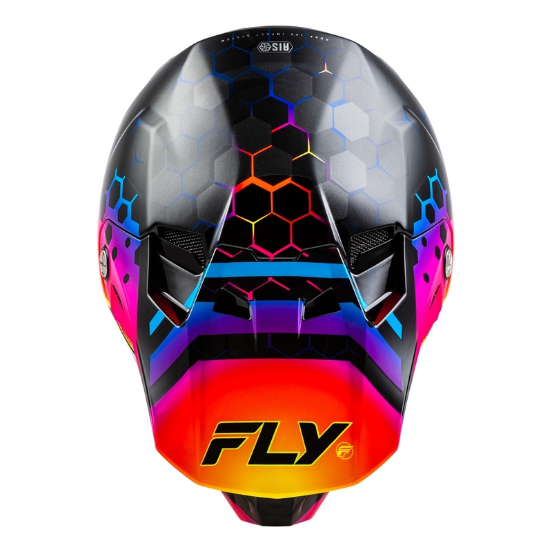 Motocross-Helm FLY Racing Formula CC Tektonic schwarz-gelb-rosa