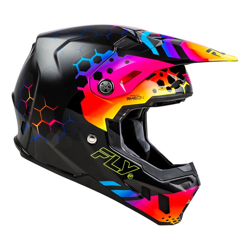 Motocross-Helm FLY Racing Formula CC Tektonic schwarz-gelb-rosa
