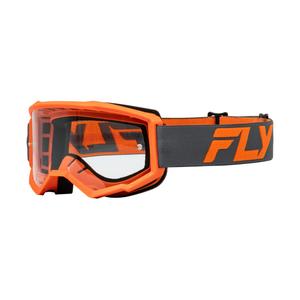 Motocross-Brille Fly Racing Focus schwarz-orange mit klarem Plexiglas