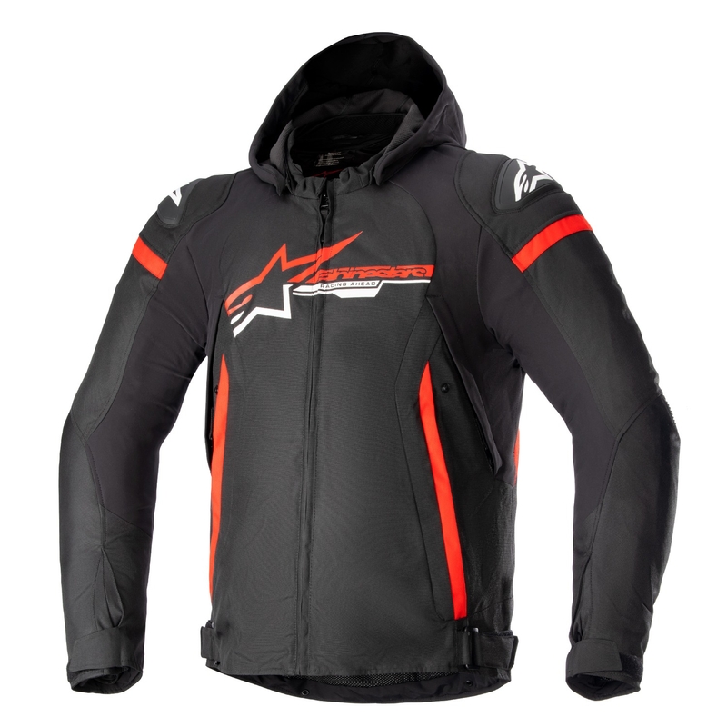 Alpinestars Zaca Wasserdichte Motorradjacke Schwarz-Rot-Weiß