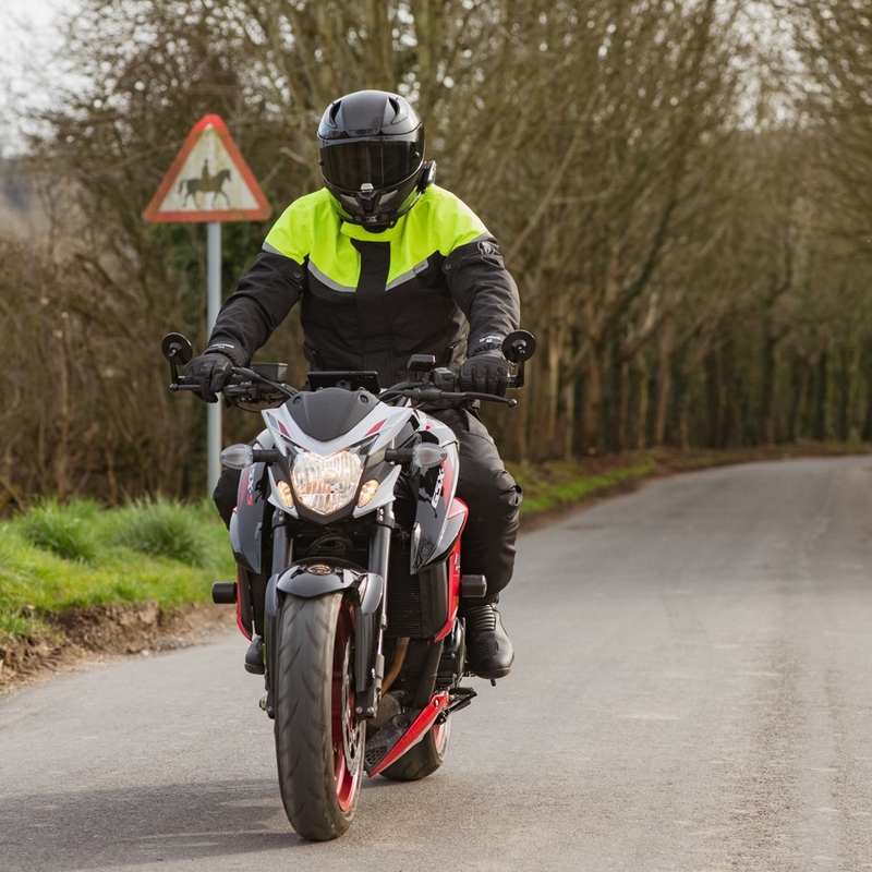 Motorradjacke Oxford Spartan Long WP schwarz-fluo gelb