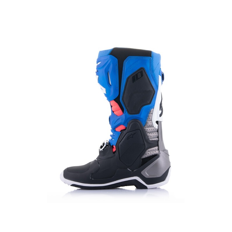 Alpinestars Tech 10 Supervented Motorradstiefel Perforiert Blau-Lila-Pink-Weiß-Grau-Schwarz