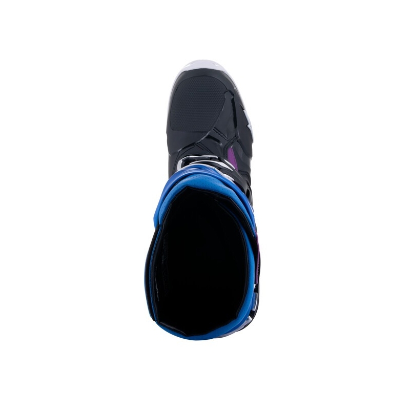 Alpinestars Tech 10 Supervented Motorradstiefel Perforiert Blau-Lila-Pink-Weiß-Grau-Schwarz