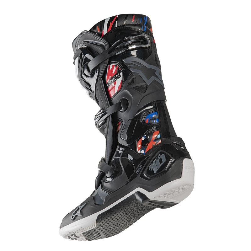 Motorradstiefel Alpinestars Tech 10 Limited Edition Renen schwarz-grau-weiß-mehrfarbig