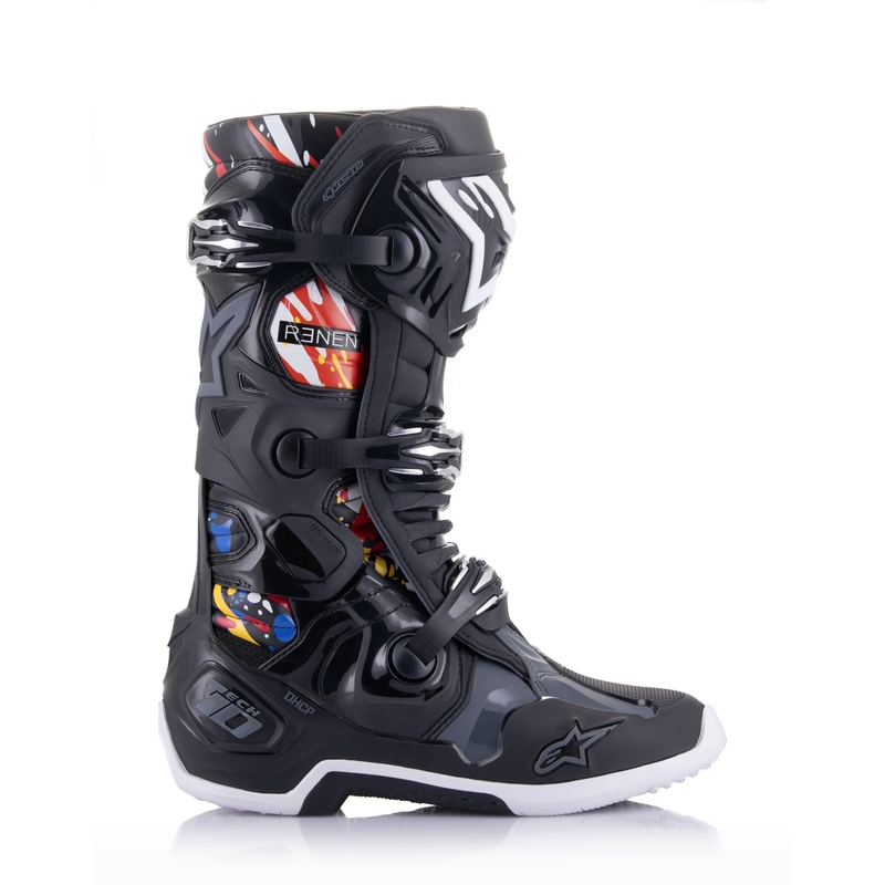 Motorradstiefel Alpinestars Tech 10 Limited Edition Renen schwarz-grau-weiß-mehrfarbig