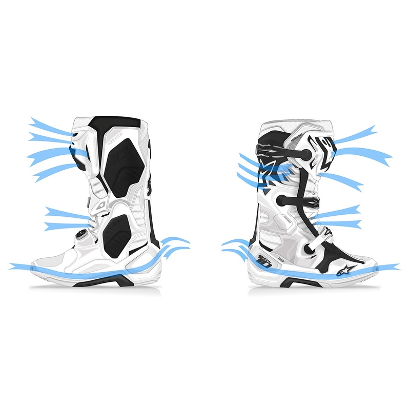 Alpinestars Tech 10 Supervented Motorradstiefel Perforiert Weiß