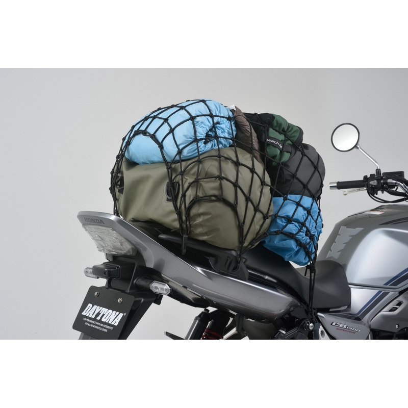 Flexibles Motorrad-Gepäcknetz mit Kunststoffhaken Daytona 60 x 60 cm schwarz