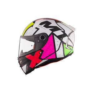 Integrierter Motorradhelm MT REVENGE 2 S Light CO glänzend weiß-rosa-gelb