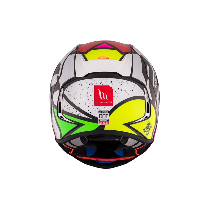 Integrierter Motorradhelm MT REVENGE 2 S Light CO glänzend weiß-rosa-gelb
