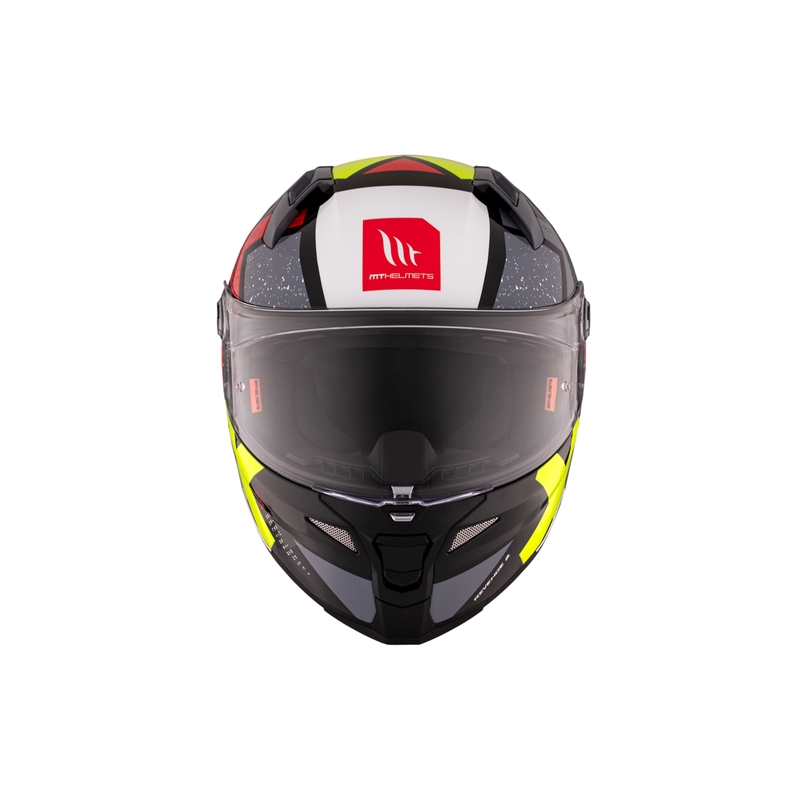 Integrierter Motorradhelm MT REVENGE 2 S Light CO glänzend schwarz-rot-gelb
