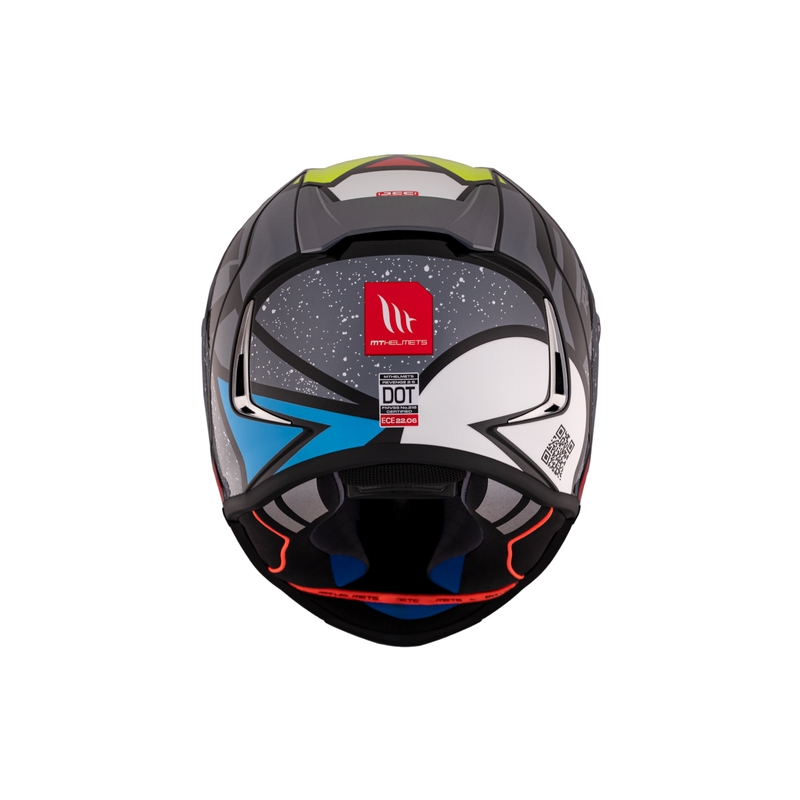 Integrierter Motorradhelm MT REVENGE 2 S Light CO glänzend schwarz-rot-gelb