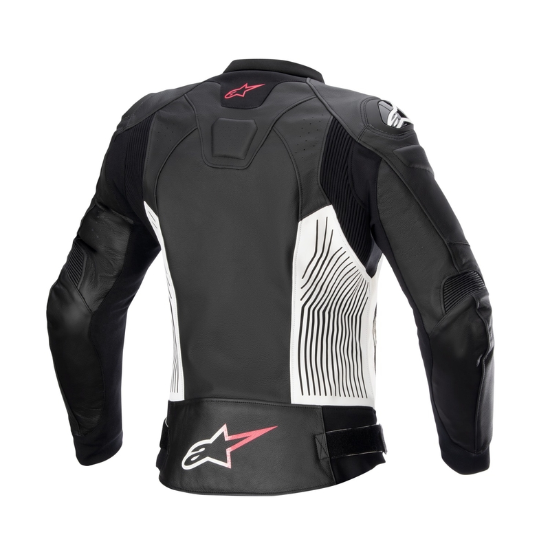 Damen-Motorradjacke Alpinestars GP PLUS 4 schwarz-weiß-rosa