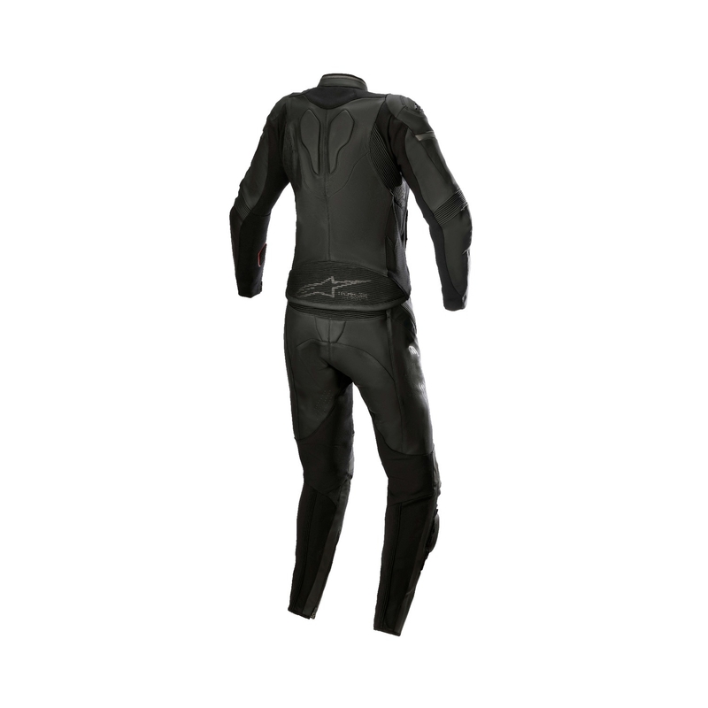 Alpinestars STELLA GP PLUS 2 Zweiteiliger Leder-Motorradanzug für Damen in Schwarz-Grau-Metallic