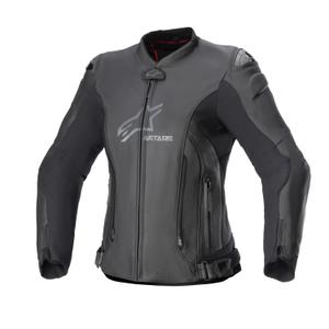 Damen-Motorradjacke Alpinestars Stella GP PLUS 4 schwarz-schwarz