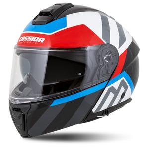 Klappbarer Motorradhelm Cassida Modulo 2.1 Profil weiß-schwarz-blau-grau