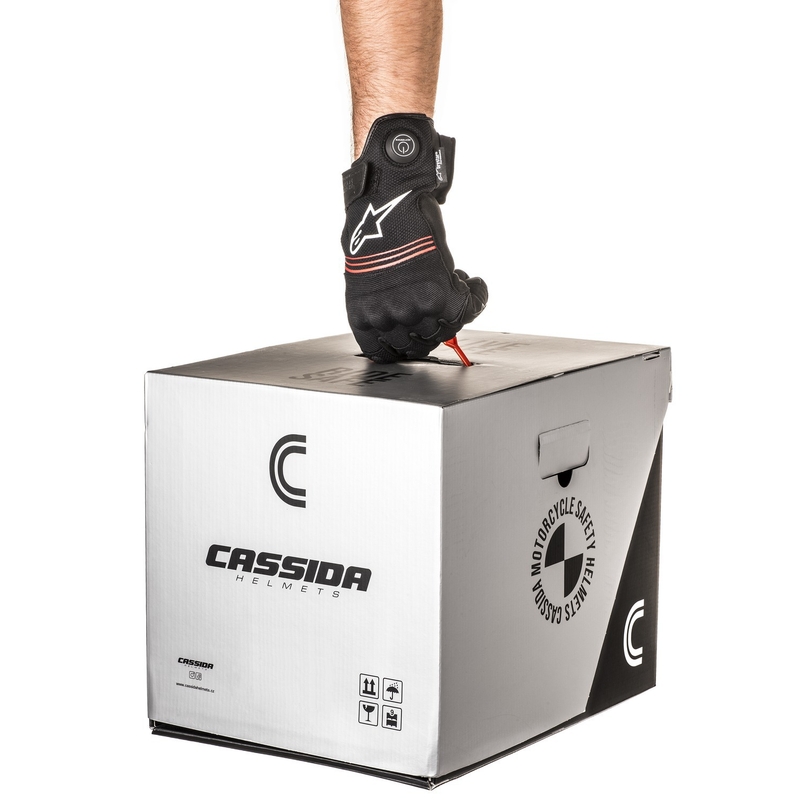Klappbarer Motorradhelm Cassida Modulo 2.1 Profile mattschwarz-grau-rot