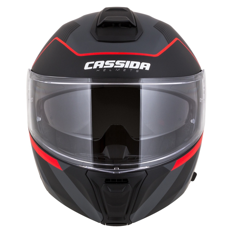 Klappbarer Motorradhelm Cassida Modulo 2.1 Profile mattschwarz-grau-rot