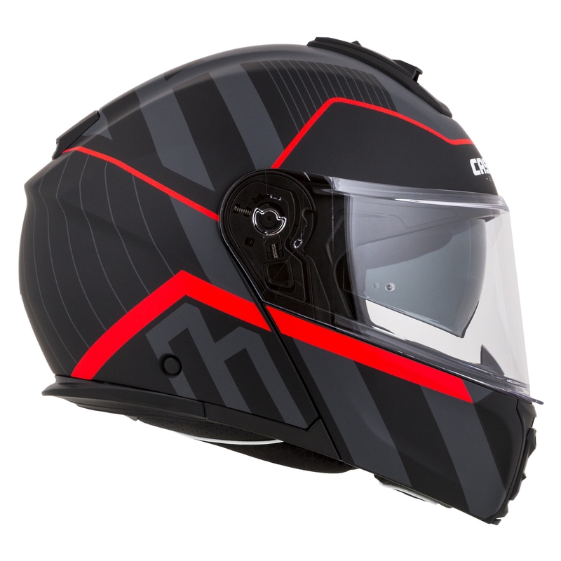 Klappbarer Motorradhelm Cassida Modulo 2.1 Profile mattschwarz-grau-rot