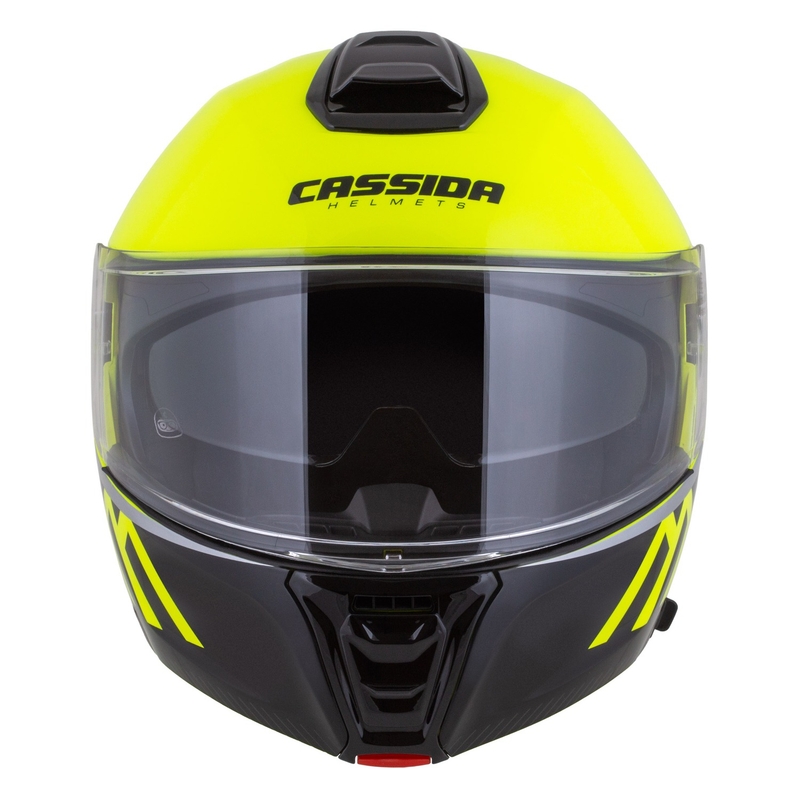 Klappbarer Motorradhelm Cassida Modulo 2.1 Compass fluo gelb-schwarz-silber-rot