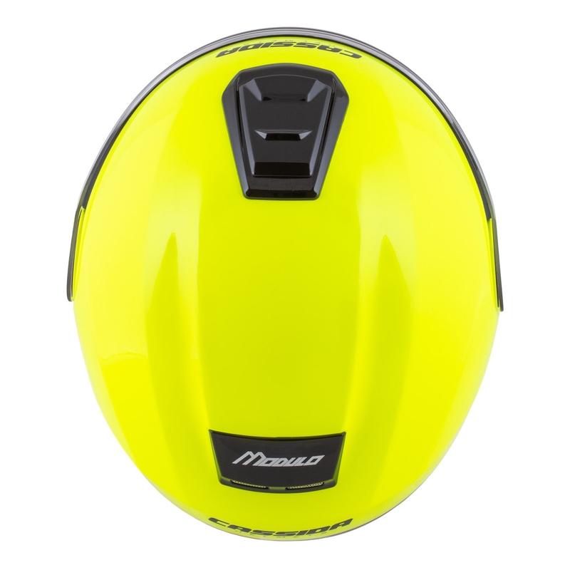 Klappbarer Motorradhelm Cassida Modulo 2.1 Compass fluo gelb-schwarz-silber-rot