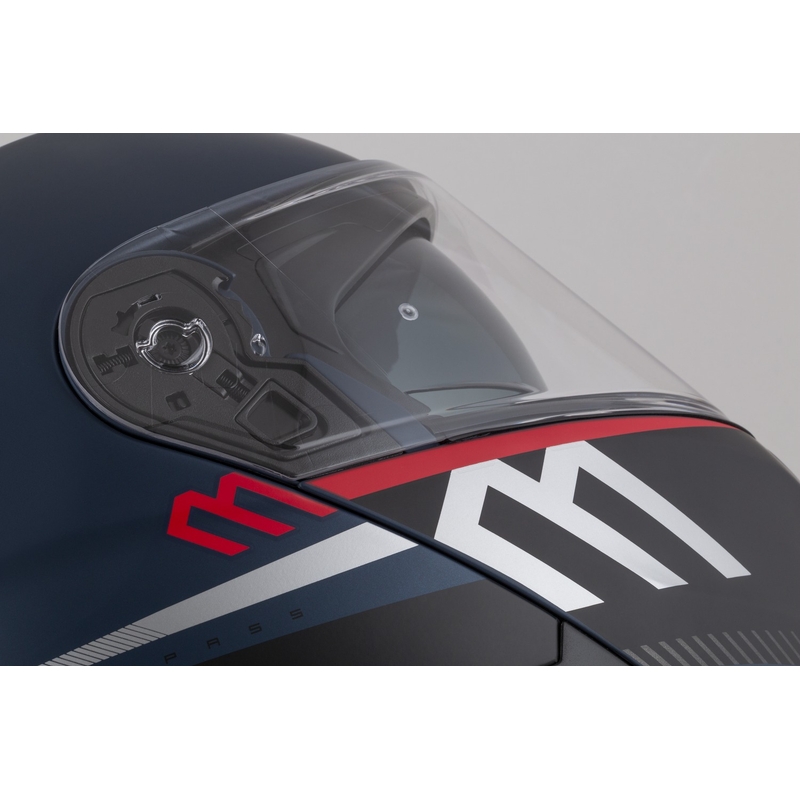 Klappbarer Motorradhelm Cassida Modulo 2.1 Compass mattblau perlschwarz-rot