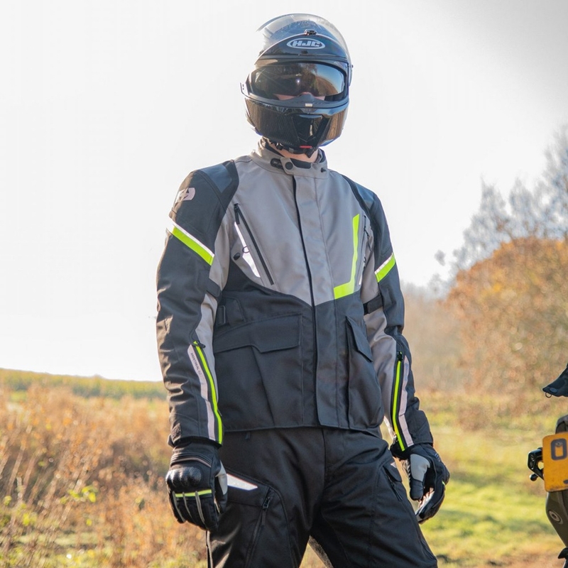Oxford Montreal 4.0 DRY2DRY™ Schwarz-Grau-Fluo Gelbe Motorradjacke