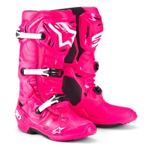 Alpinestars Tech 10 Pink-Schwarz-Weiß 2025 Motorradstiefel