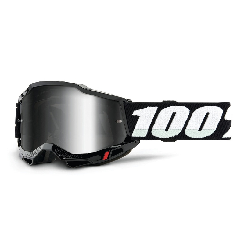 Kinder-Motocross-Brille aus 100 % schwarzem ACCURI-Plexiglas in Silber