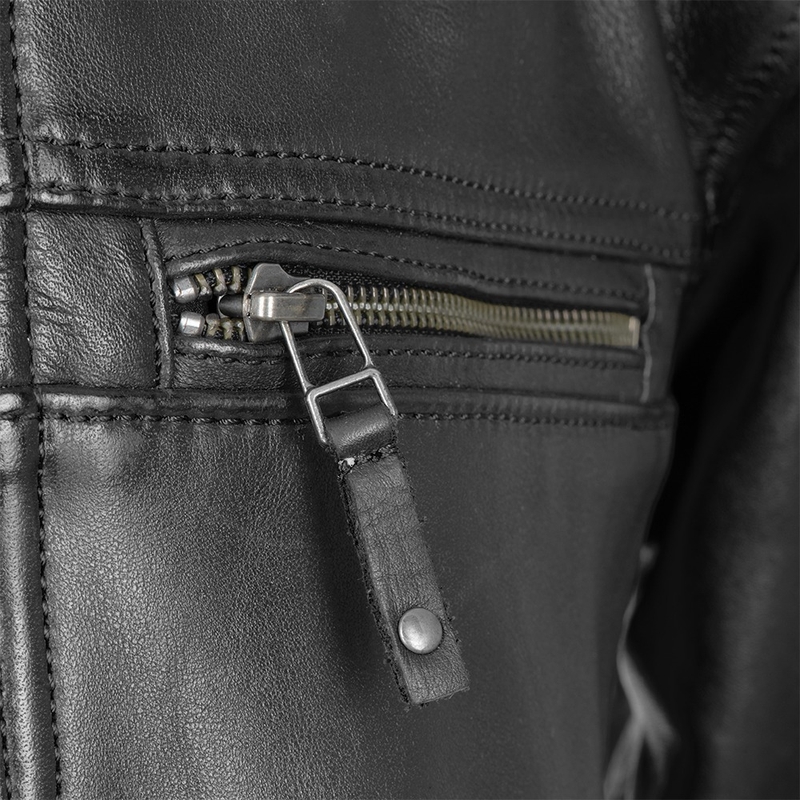 Leder-Motorradjacke Oxford Route 73 2.0 schwarz