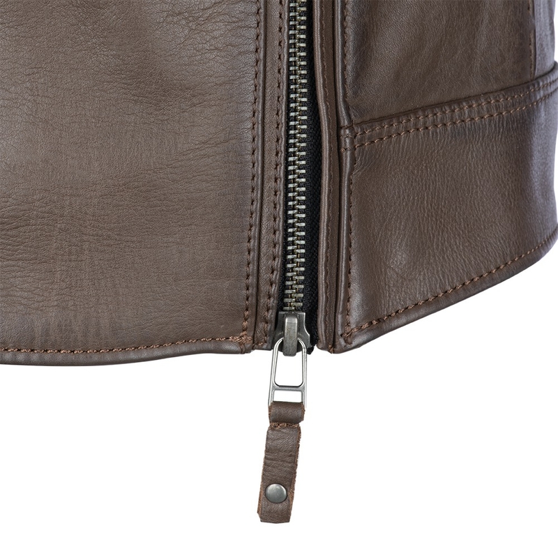 Leder-Motorradjacke Oxford Route 73 2.0 braun Ausverkauf