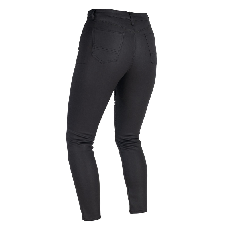 Damen-Motorradjeans Oxford Original Approved Waxed Jeggins AA Schwarz