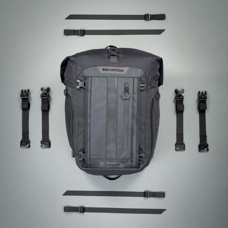 Motorradtasche für den Beifahrersitz Oxford Atlas T-30 Advanced Tourpack 30 l grau