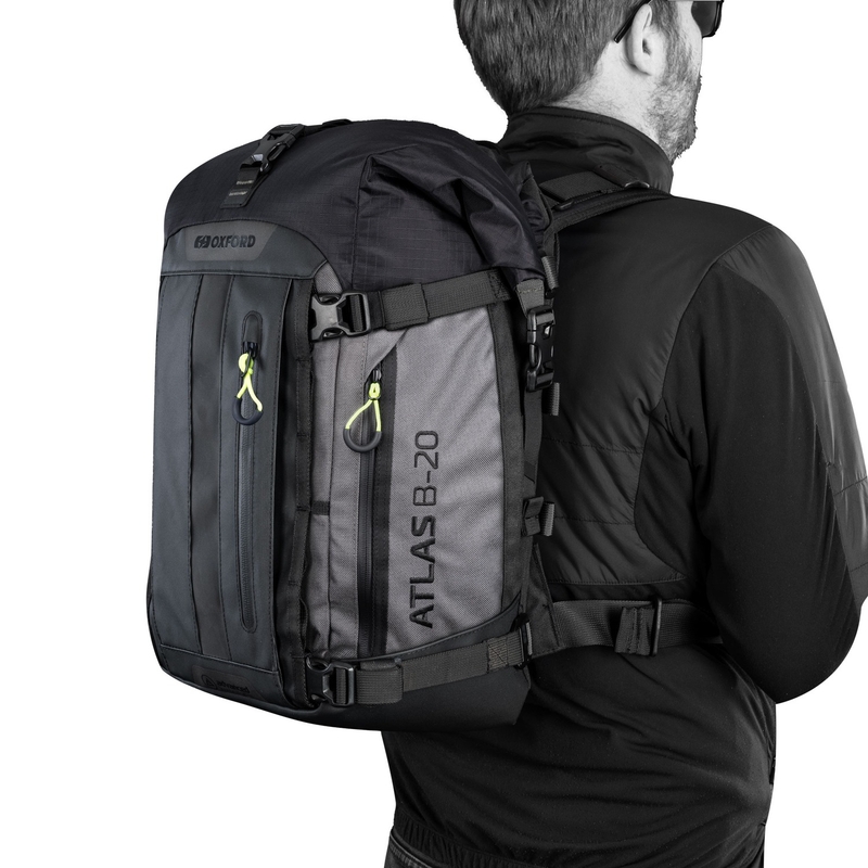 Motorradtasche Oxford Atlas B-20 Advanced Rucksack 20 l grau