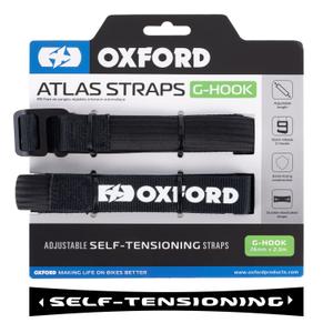 Gepäckgurte Oxford Atlas G-Hook 2 Stück schwarz 26mm x 2m