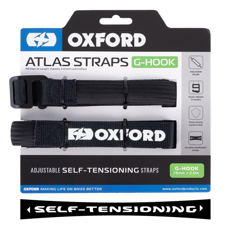 Gepäckgurte Oxford Atlas G-Hook 2 Stück schwarz 26mm x 2m