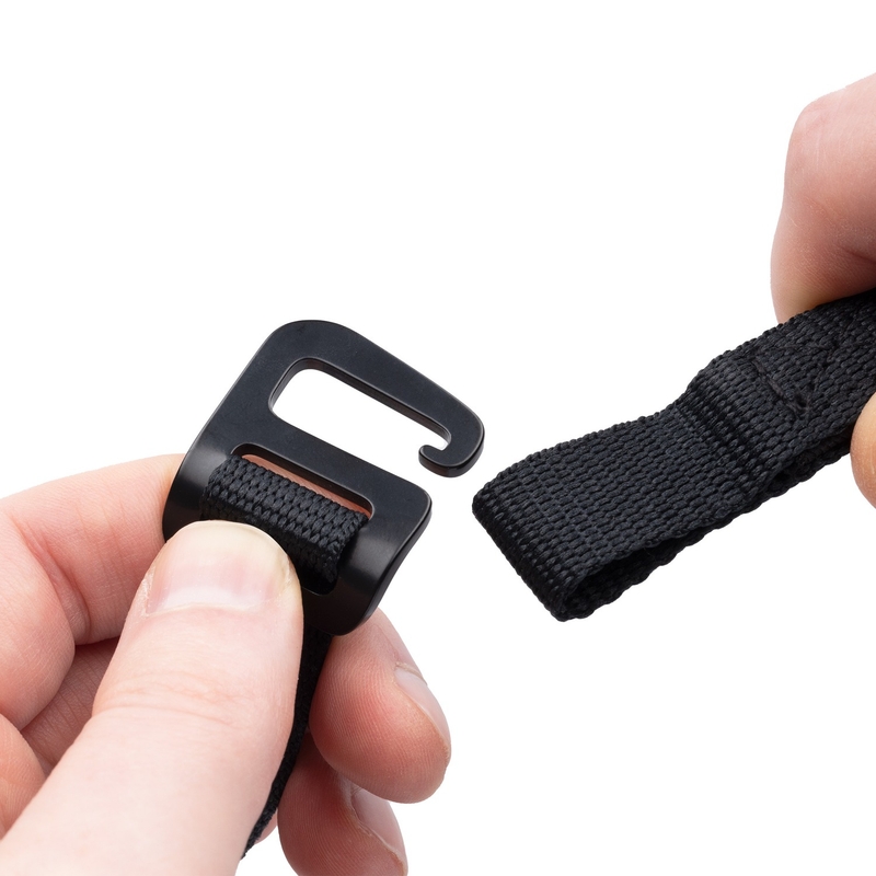 Gepäckgurte Oxford Atlas G-Hook 2 Stück schwarz 17 mm x 1,2 m