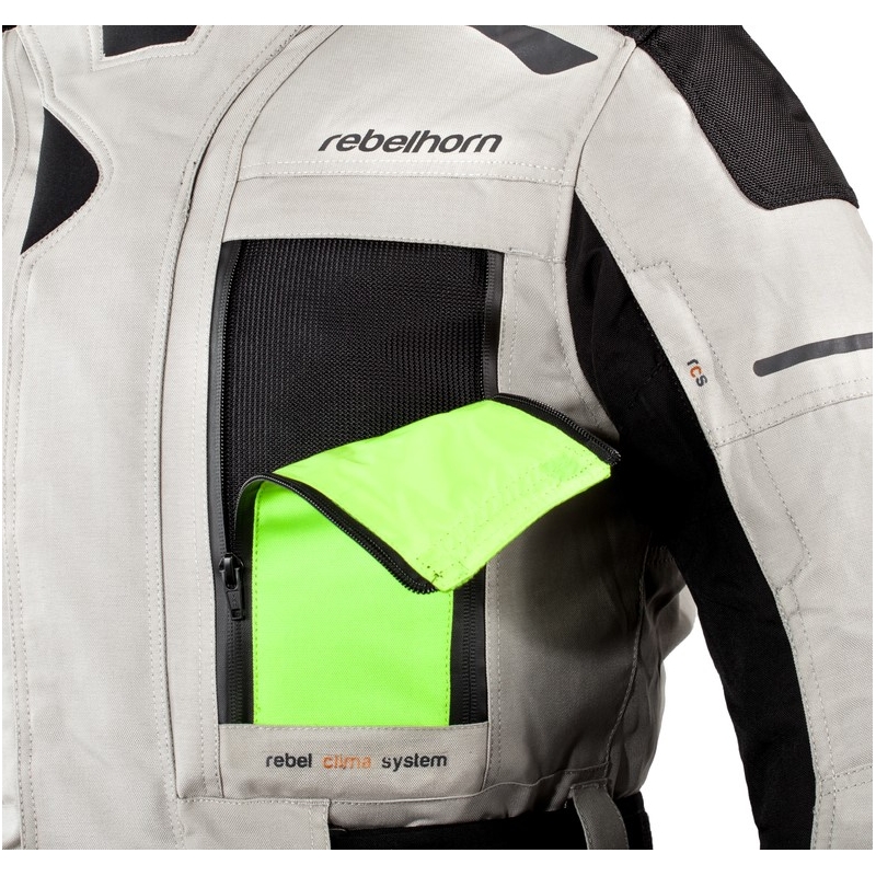 Rebelhorn Hardy Pro Motorradjacke grau-schwarz