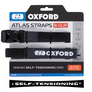 Gepäckgurte Oxford Atlas B-Clip 2 Stück grau 26 mm x 2 m