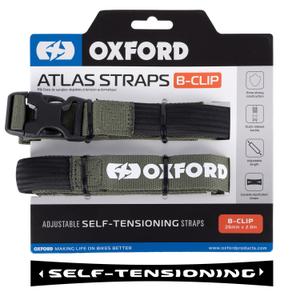 Gepäckgurte Oxford Atlas B-Clip 2 Stück grün 26 mm x 2 m