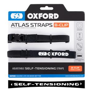 Gepäckgurte Oxford Atlas B-Clip 2 Stück schwarz 17 mm x 2 m