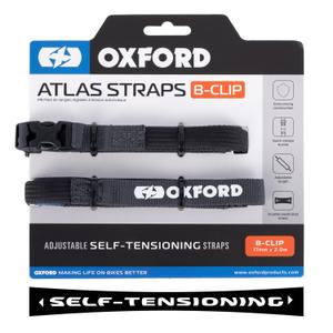 Gepäckgurte Oxford Atlas B-Clip 2 Stück grau 17 mm x 2 m