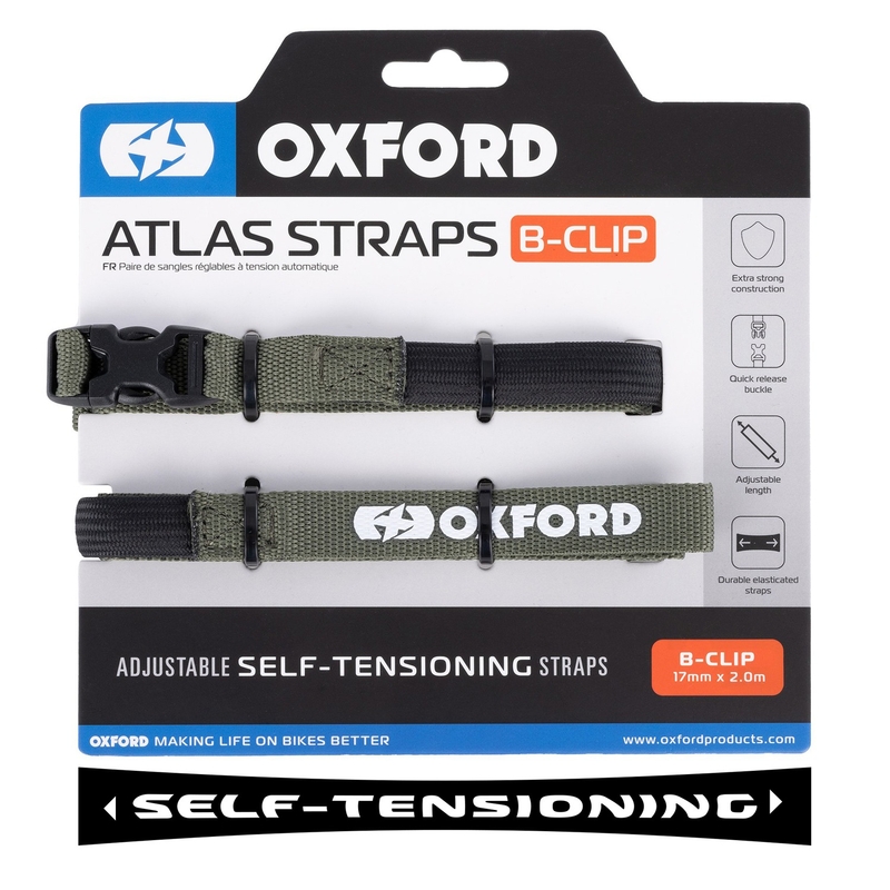Gepäckgurte Oxford Atlas B-Clip 2 Stück grün 17 mm x 2 m Ausverkauf