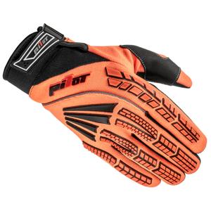 Kinder-Motocross-Handschuhe Pilot Pioneer fluo orange-schwarz