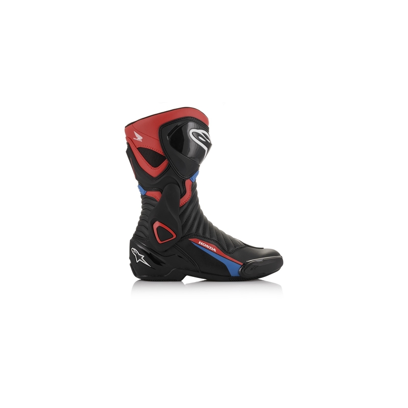Motorradstiefel Alpinestars S-MX 6 Honda-Kollektion schwarz-rot-blau-weiß