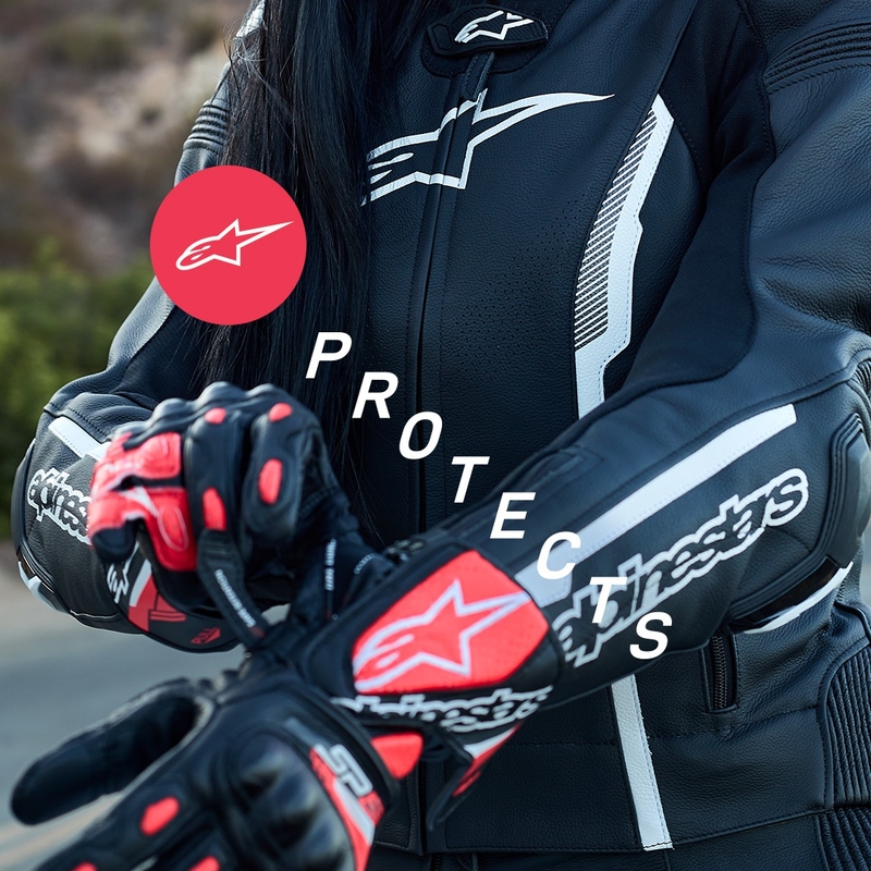 Alpinestars SP-8 Damen Motorradhandschuhe Schwarz-Schwarz
