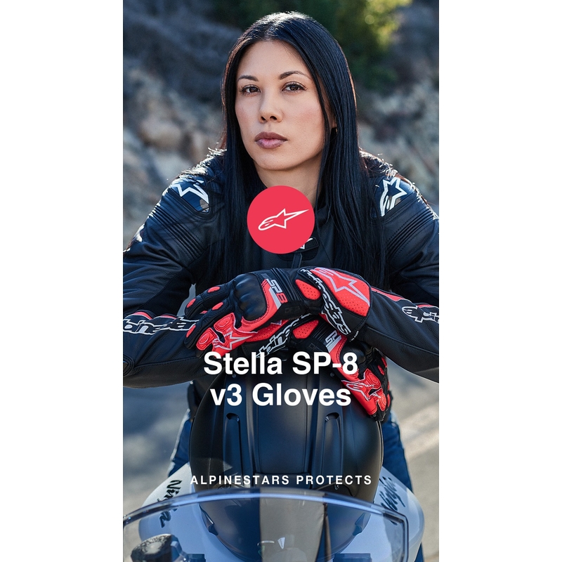 Alpinestars SP-8 Damen Motorradhandschuhe Schwarz-Schwarz