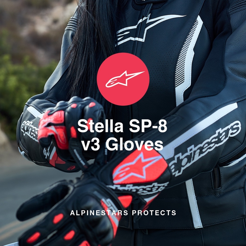 Damen-Motorradhandschuhe Alpinestars SP-8 schwarz-weiß-rosa