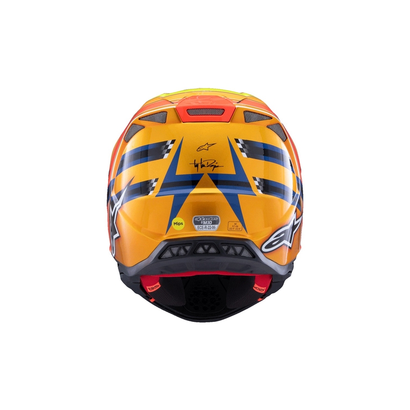 Motocross-Helm Alpinestars Supertech S-M10 Edition TROY LEE DESIGNS Perlblau-Fluo-Orange-Gelb-Rot
