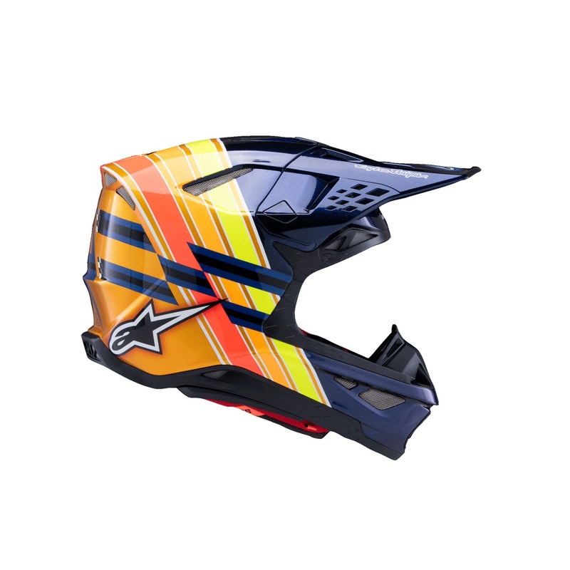 Motocross-Helm Alpinestars Supertech S-M10 Edition TROY LEE DESIGNS Perlblau-Fluo-Orange-Gelb-Rot